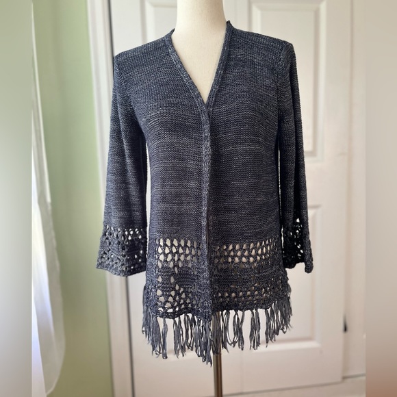 Style and Co. Open front boho cardigan jacket. - Picture 2 of 9